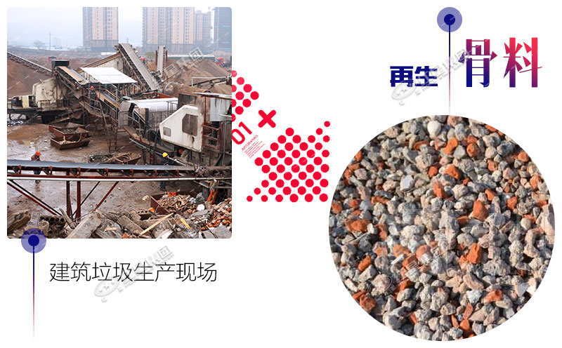 建筑垃圾生產(chǎn)現(xiàn)場(chǎng)及成品骨料