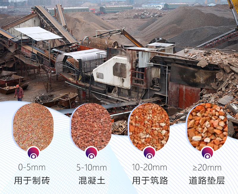 建筑垃圾生產(chǎn)現(xiàn)場及不同的應用范圍